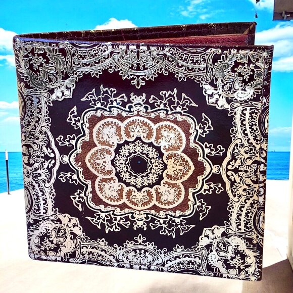 Mannelli Florence Italy Pelletterie Vintage Wallet Bi-Fold Change Gold Embossed - Picture 2 of 14